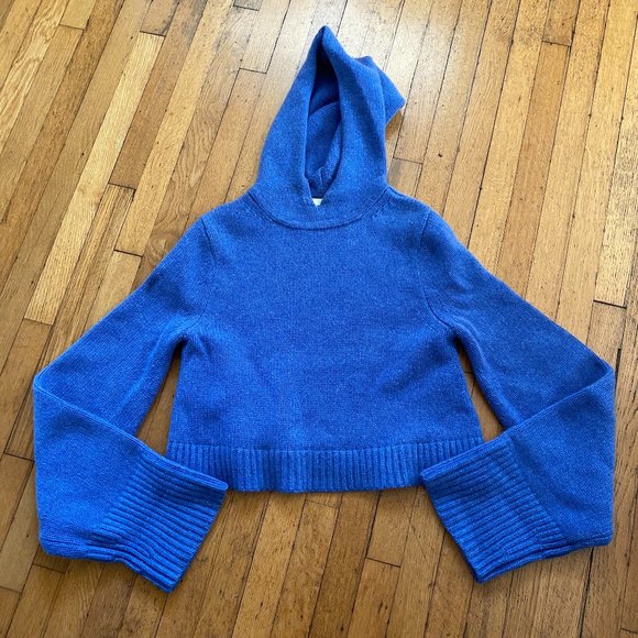 KHAITE Sweaters - Khaite Josephine Cashmere Knit Hoodie Sweater in Blue